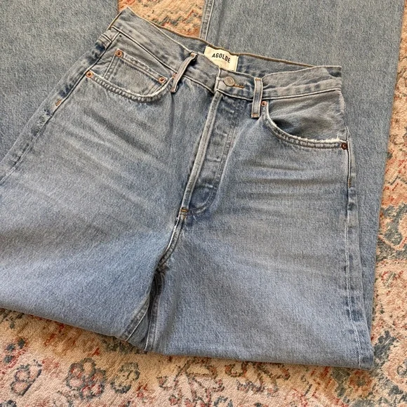 Agolde Dame High Rise Wide Leg Denim Jeans — Size 25 - Picture 3 of 7